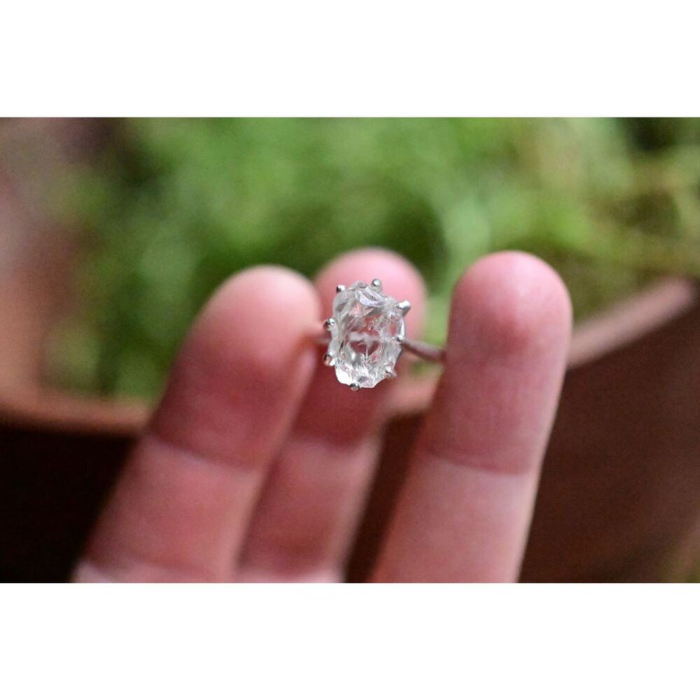 Raw gemstone jewelry, Rings for women, rough cut quartz, Engagement ring